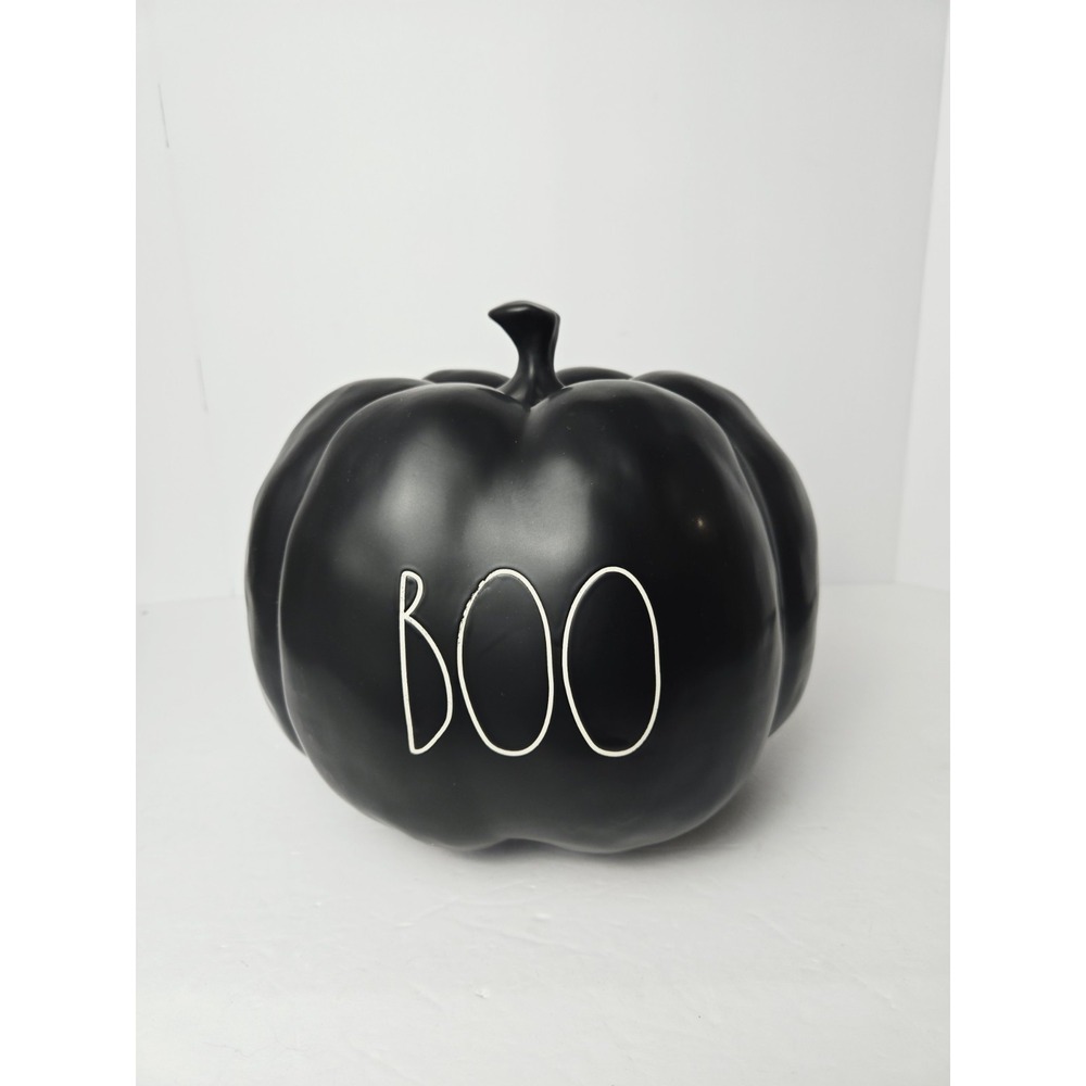 Rae Dunn by Magenta Halloween BOO Large Black Pumpkin 10"‎